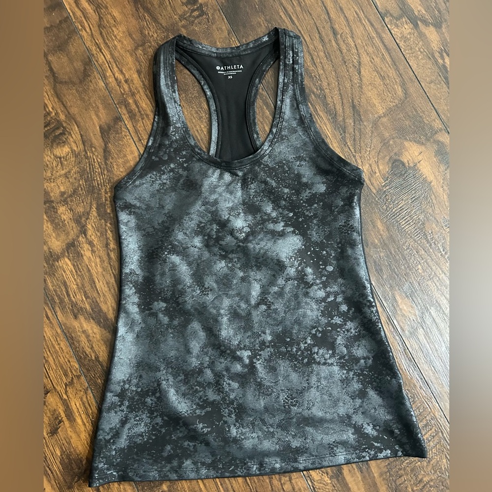 Athleta Gray black athletic Tank Top XS‎
